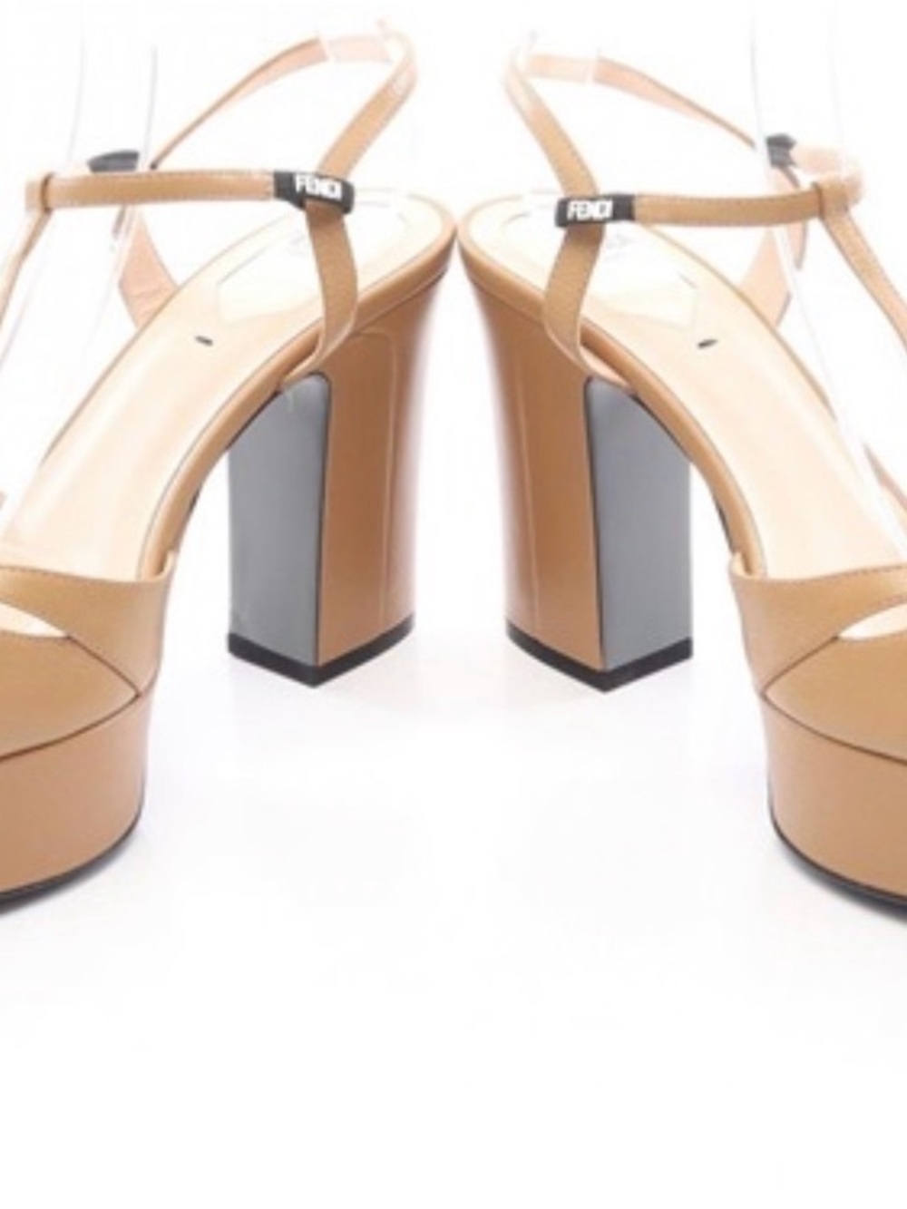BRAND NEW Fendi Tan Platform Sandal with Block Heel